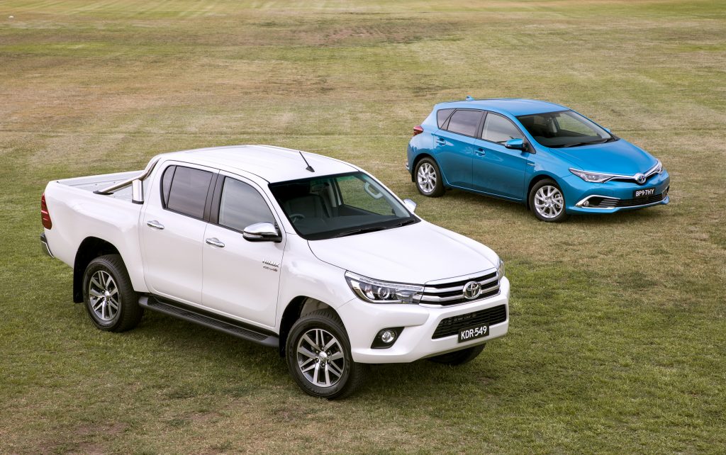 Toyota HiLux and Corolla