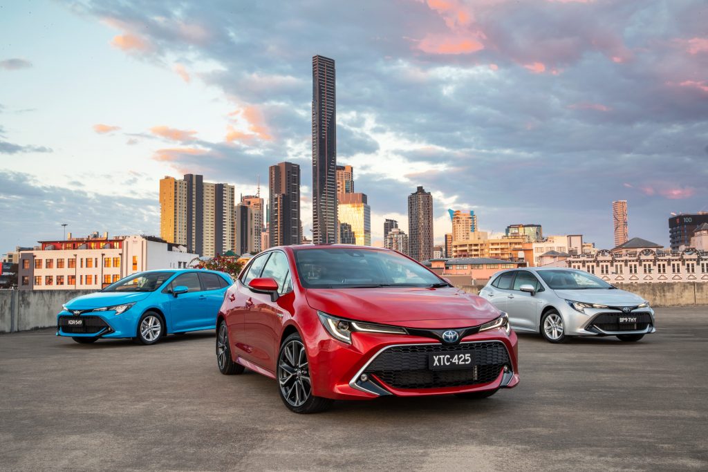 2018 Toyota Corolla ZR (front), SX (left), Ascent Sport