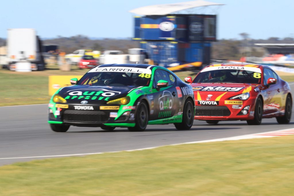 Nic Carroll on track for his first win the Toyota 86 Racing Series